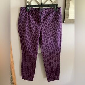 Willi Smith Purple Geometric Women's Cropped Pants